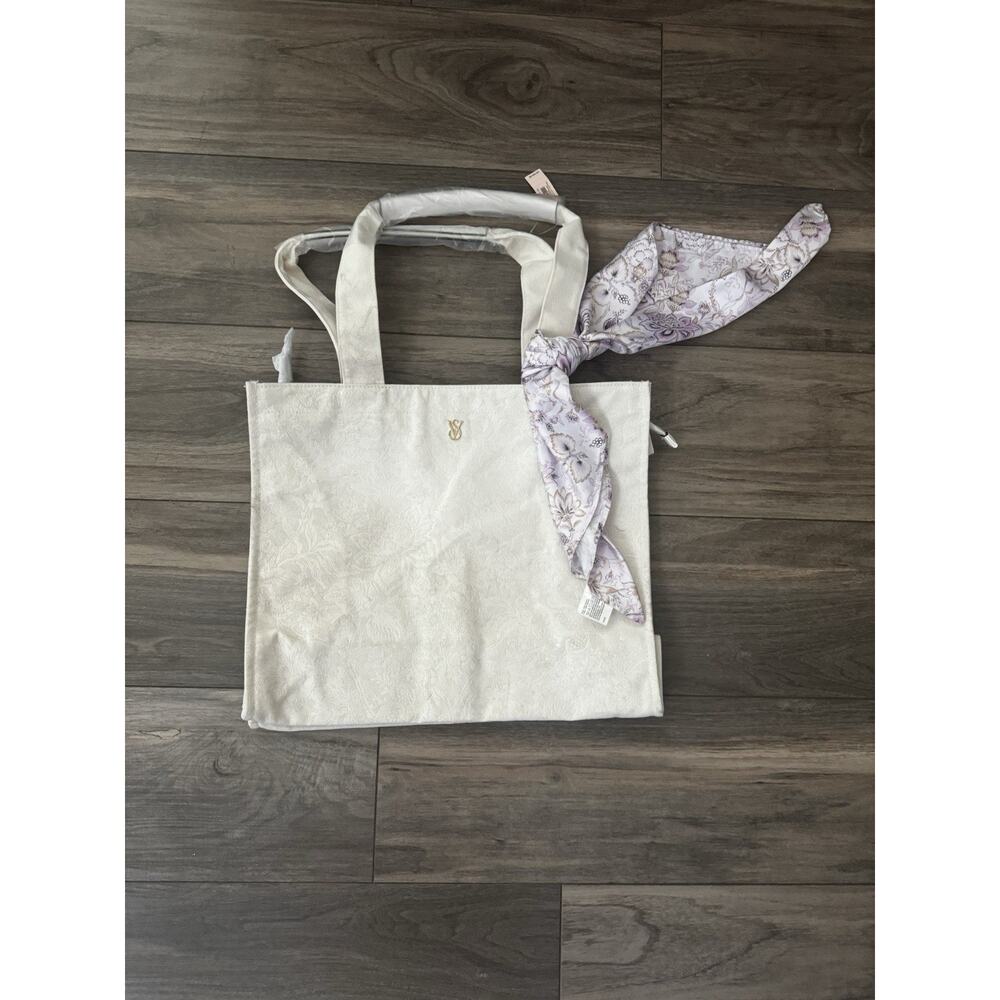 NWT Victoria’s Secret Floral Jacquard Tote with Scarf Accent